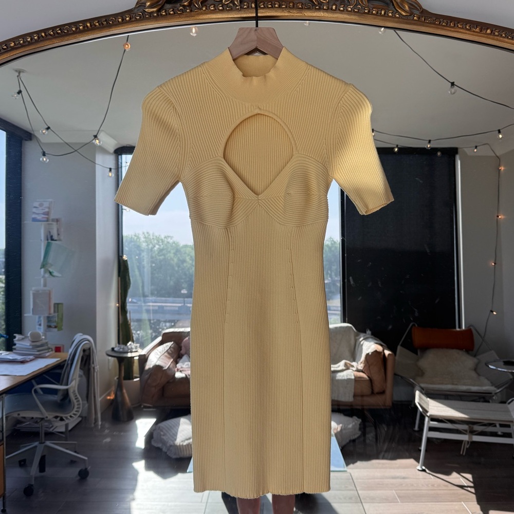 Fleur du Mal Yellow Knit Dress